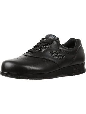 SAS 9 Wide Free Time Walking Shoe Women’s Black Leather Lace Up Sneakers